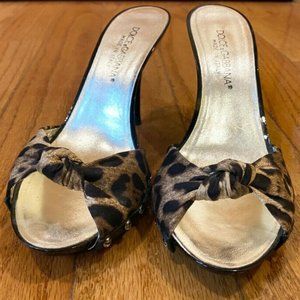 Dolce & Gabbana Leopard Stiletto Mules